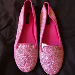 Pink and white flats